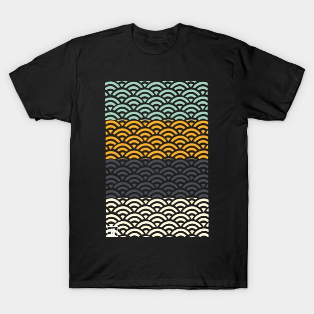 Retro Japanese Clouds Pattern RE:COLOR 10 T-Shirt by HCreatives